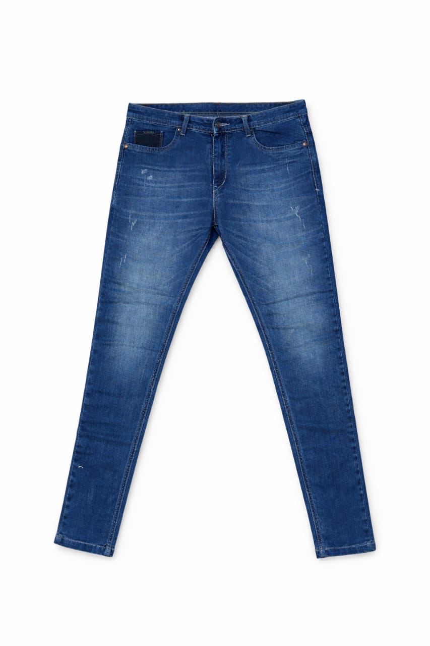 Blue jeans on a white background