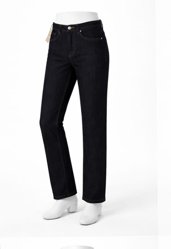 Black jeans on a mannequin with a white background