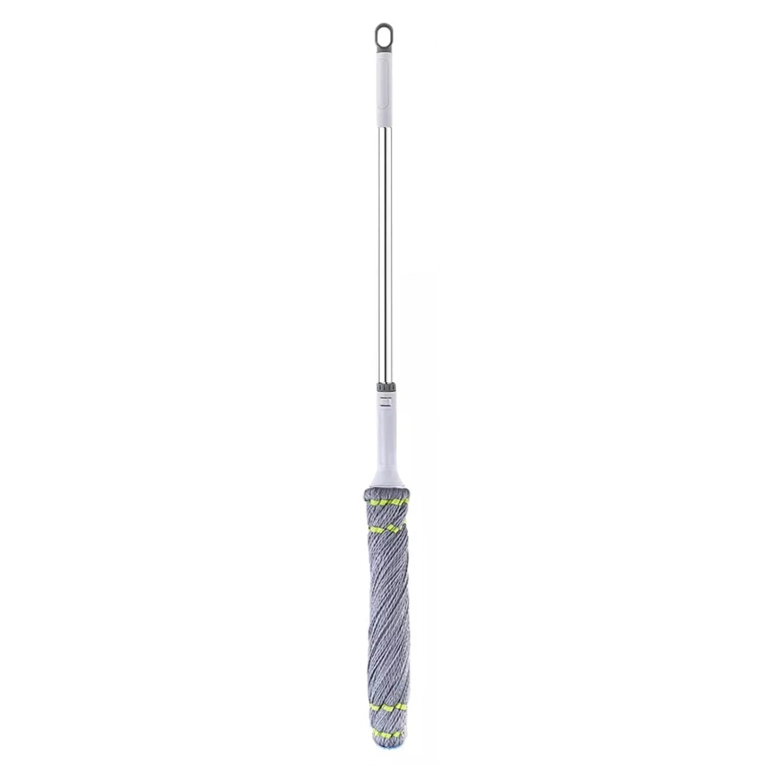 Telescopic cleaning rod with a gray handle on a white background